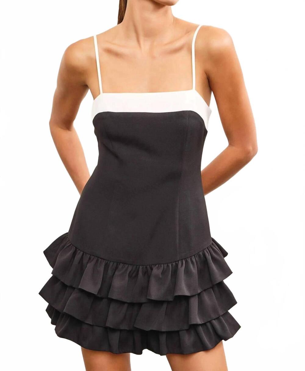 NEW MUSTARD SEED layered cami ruffle dress in black